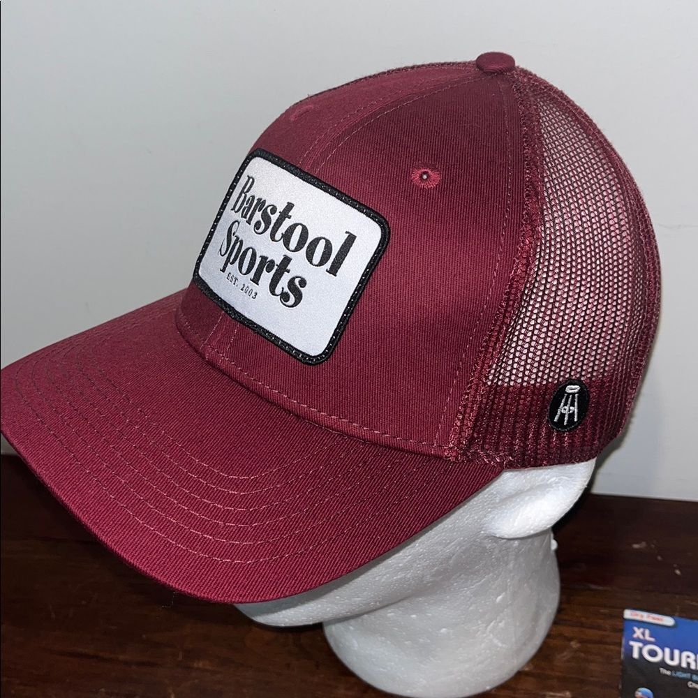 New Barstool Sports Baseball Trucker SnapBack Burgundy Red Sewn Patch Cap Hat